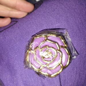 Elegant Gold and Purple Flower Purse Hook